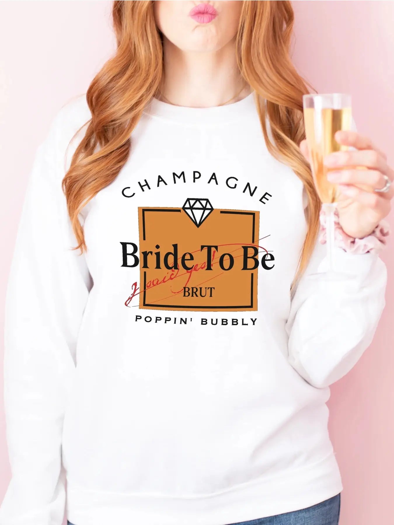 Bride To Be Champagne Label Sweatshirt