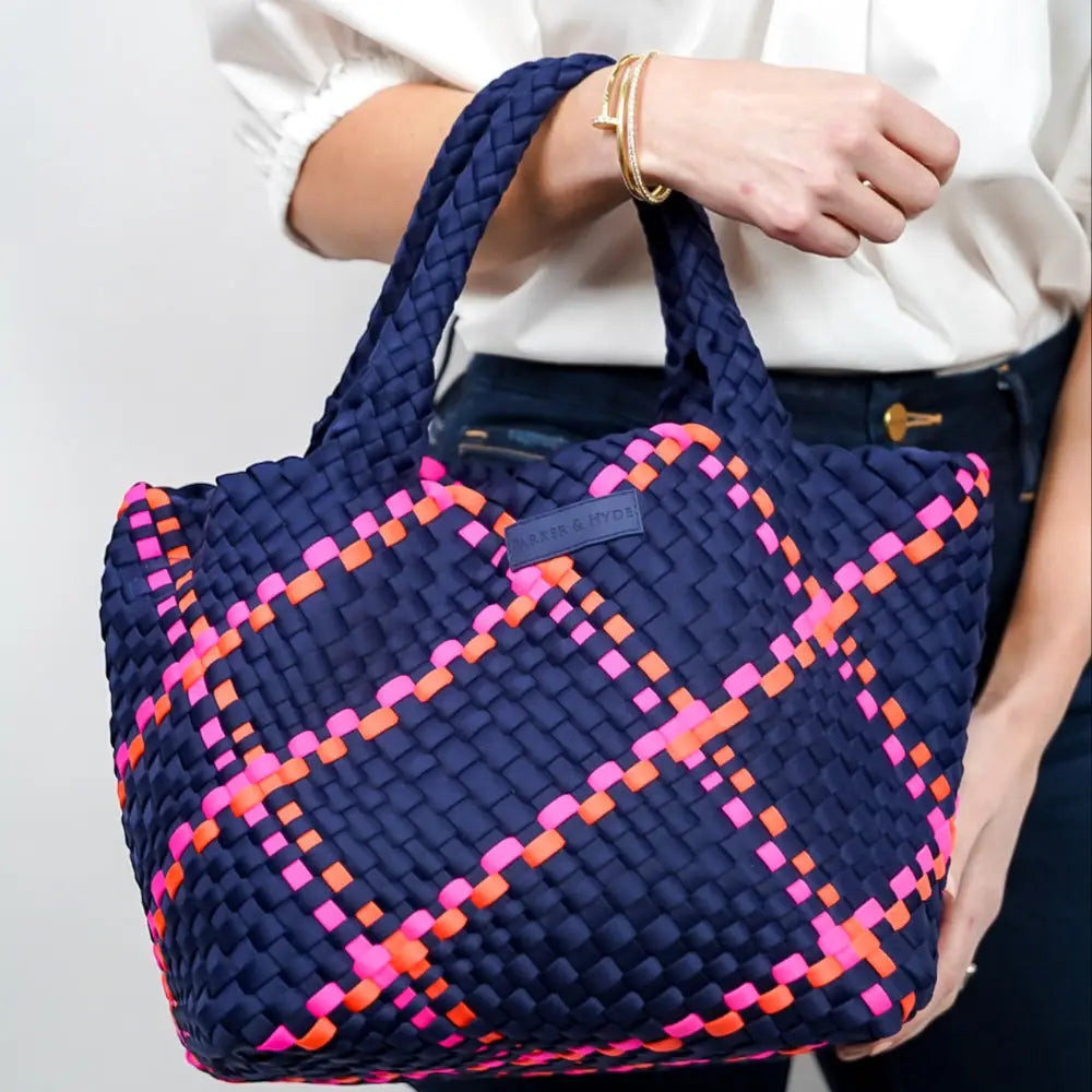 Navy Multi Woven Tote