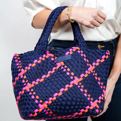 Navy Multi Woven Tote