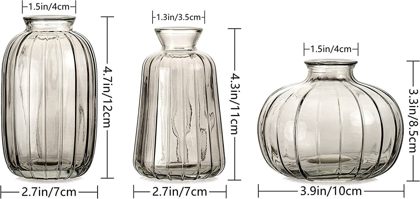 Pleated Glass Bud Vase (3 Style Options)