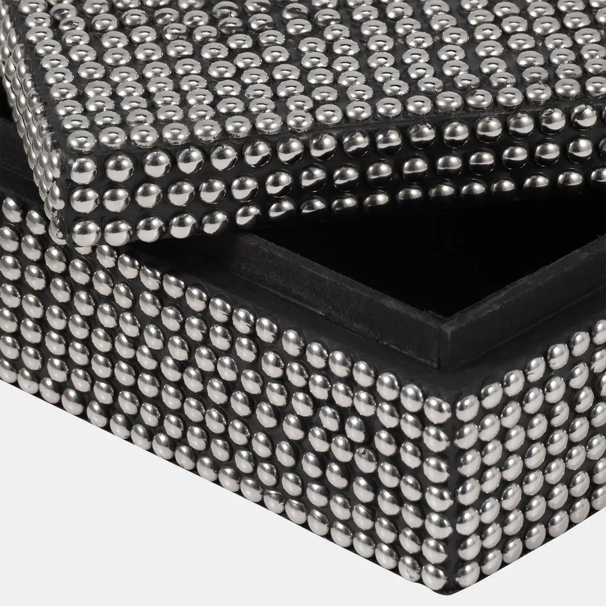 Metal Studded Boxes Silver/Black | 2 Sizes