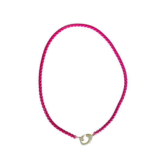 Colorful Choker Necklace With Pave Clasp