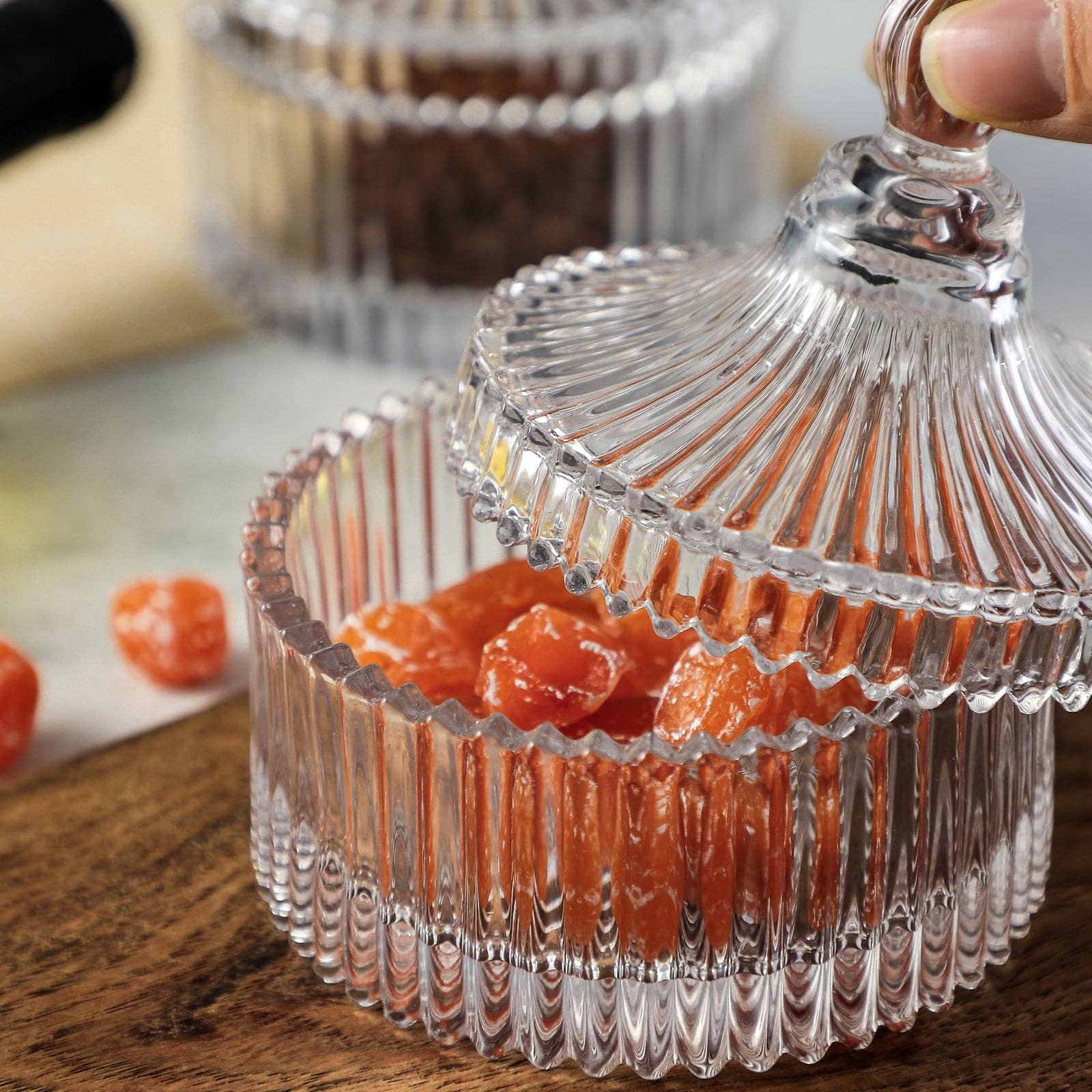 Crystal Clear Castle Glass Candy Jar With Lid