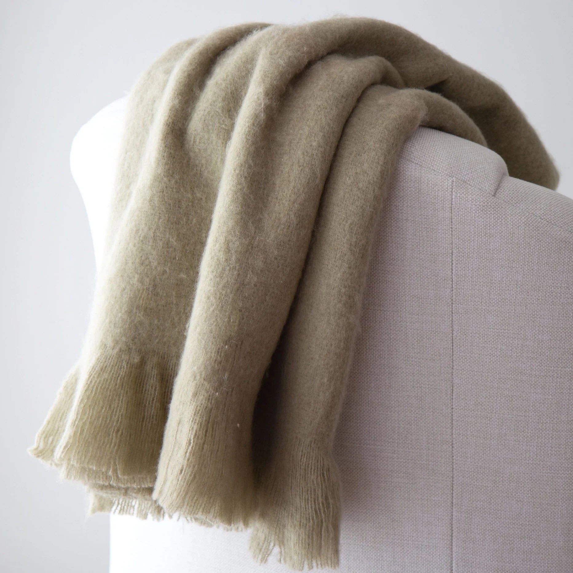 Adley Faux Mohair Throw | Sage