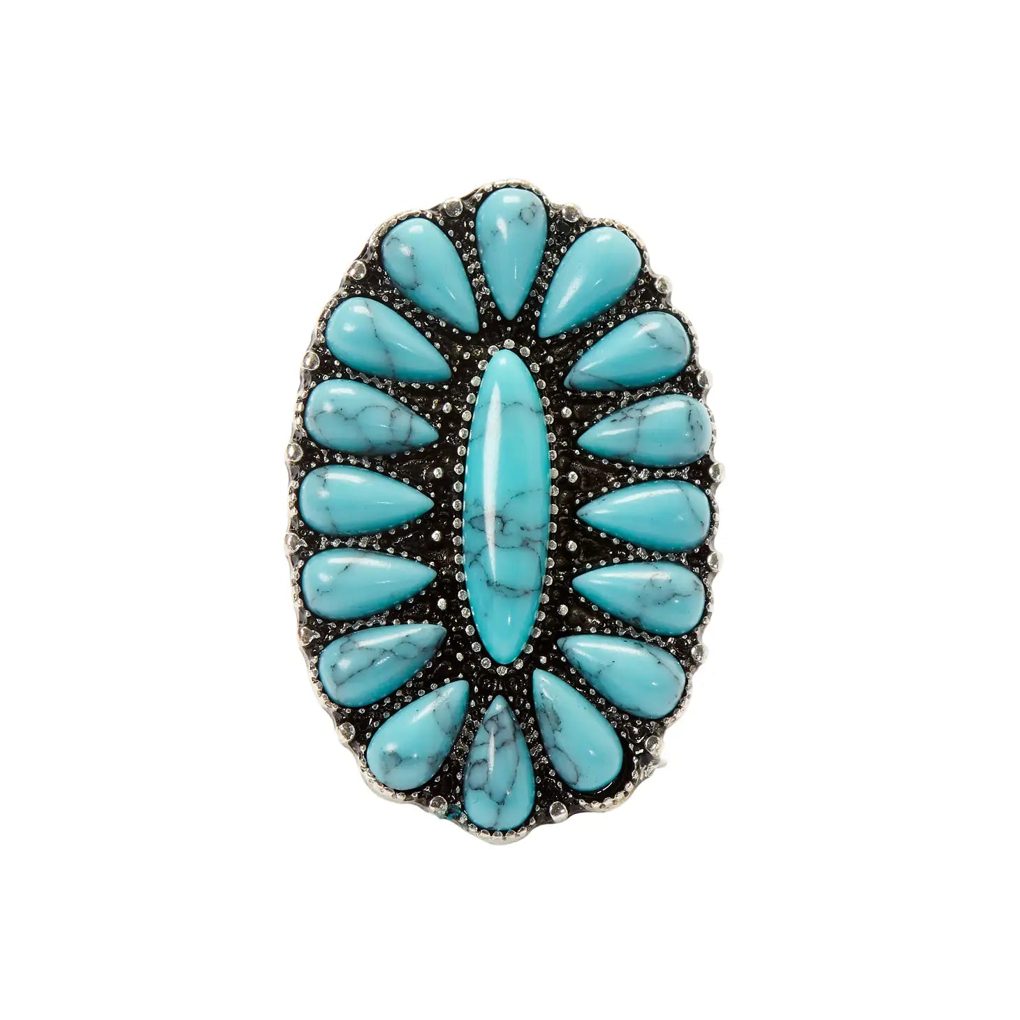 Navajo Flower Turquoise Ring