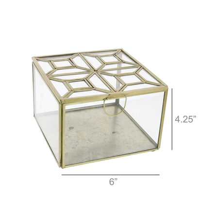 Monroe Leaded Top Box - Square - Brass