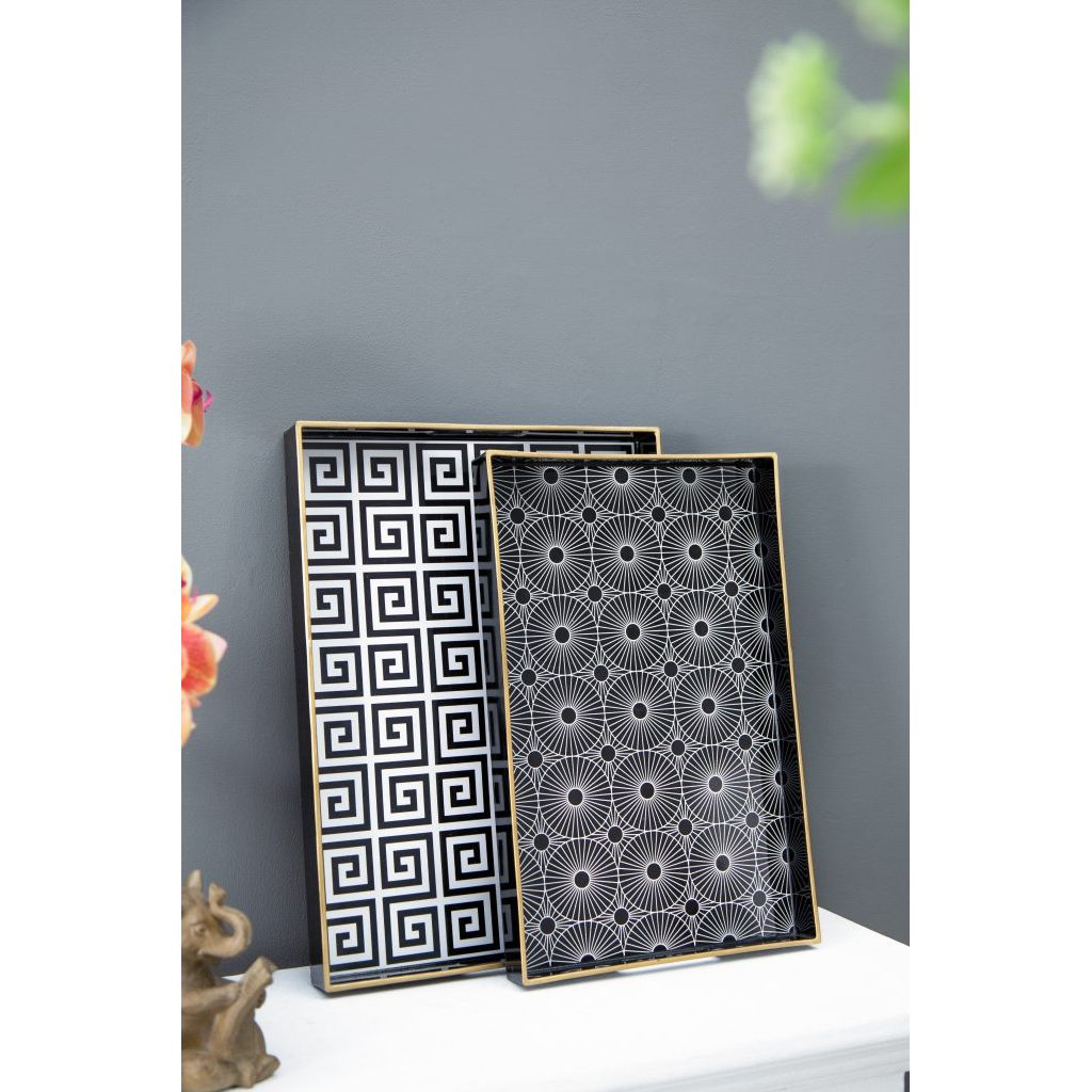 Black & White Rectangle Decorative Tray (2 Design & Size Options)