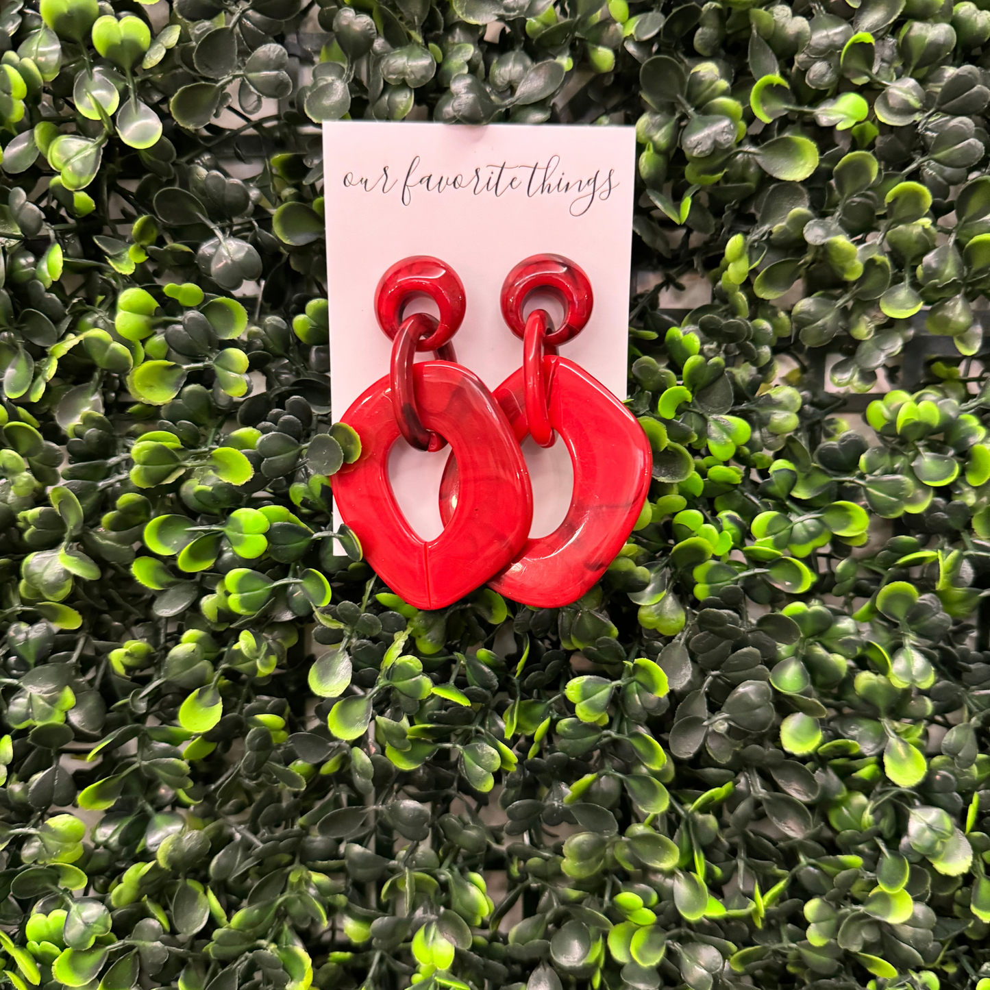 Red Acrylic Earrings