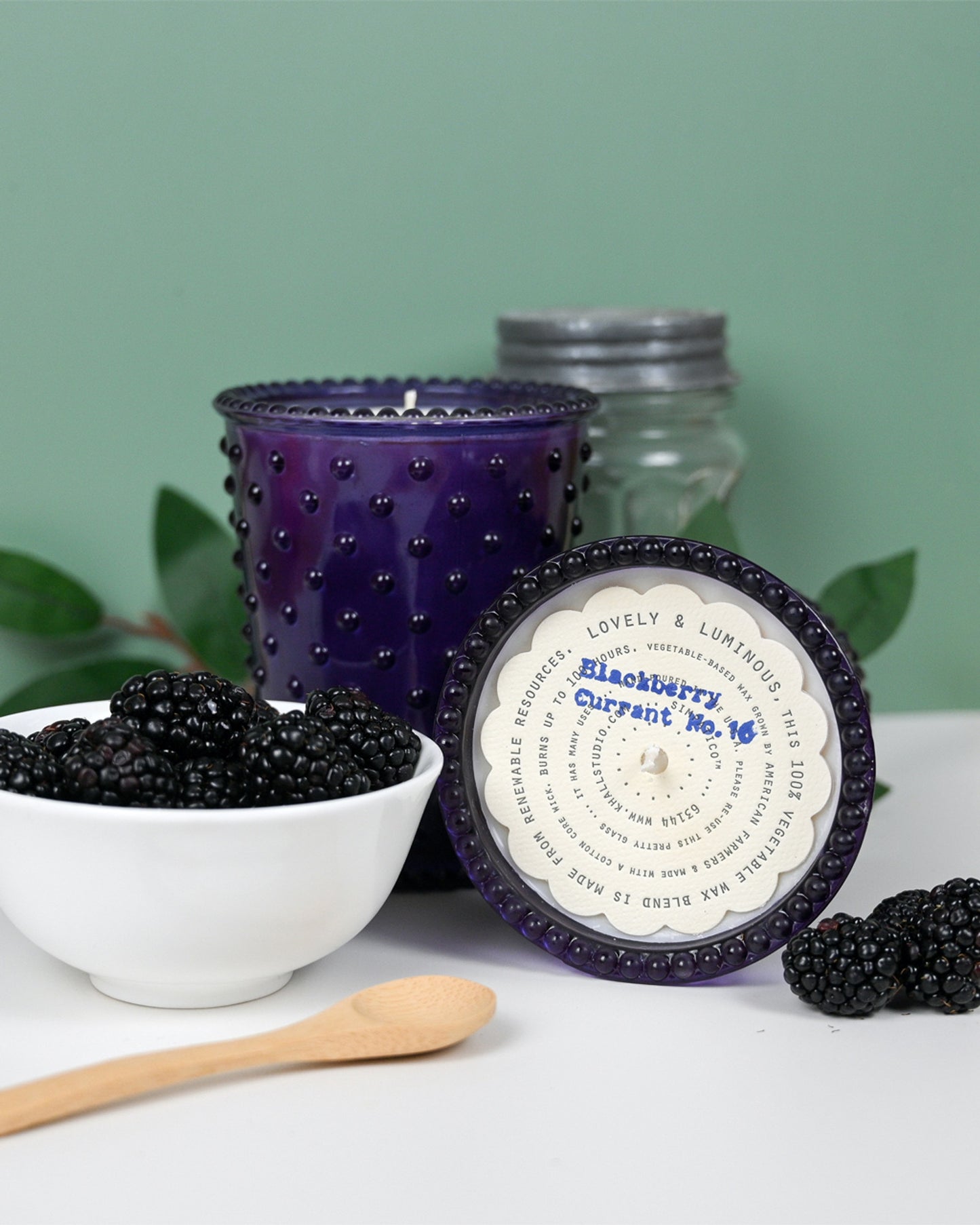 Blackberry Currant Hobnail Glass Candle - 16 oz