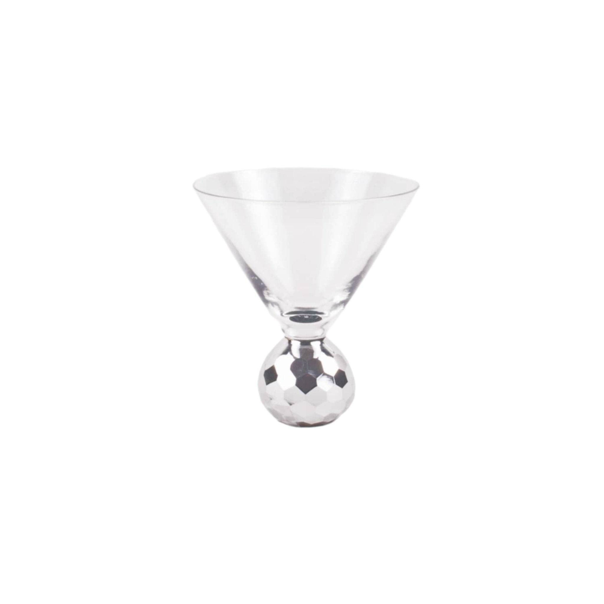 Silver Disco Hammered Martini Glass