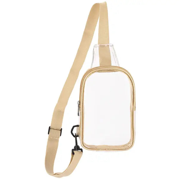 Gold Cross Body Bag with Nylon Strap