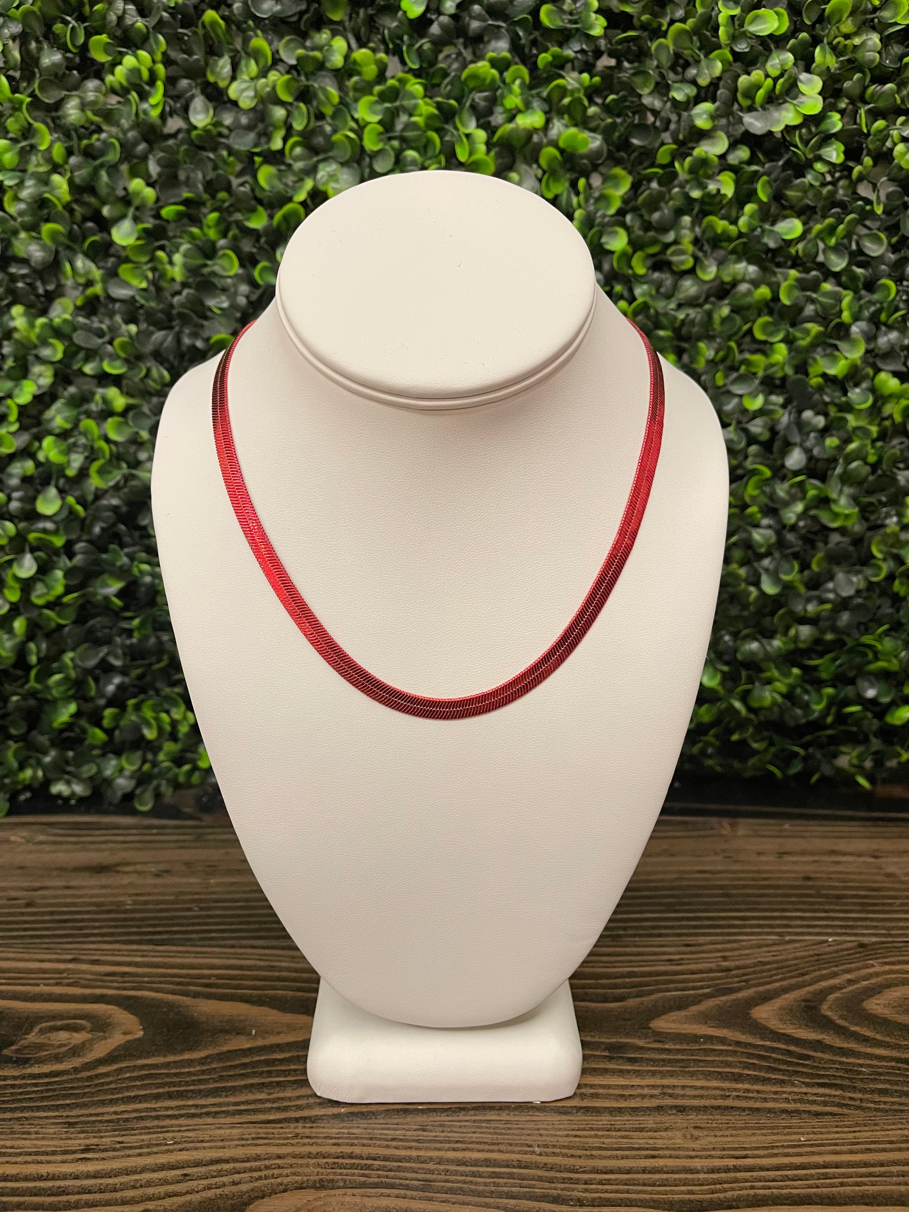 Herringbone Necklace | Red