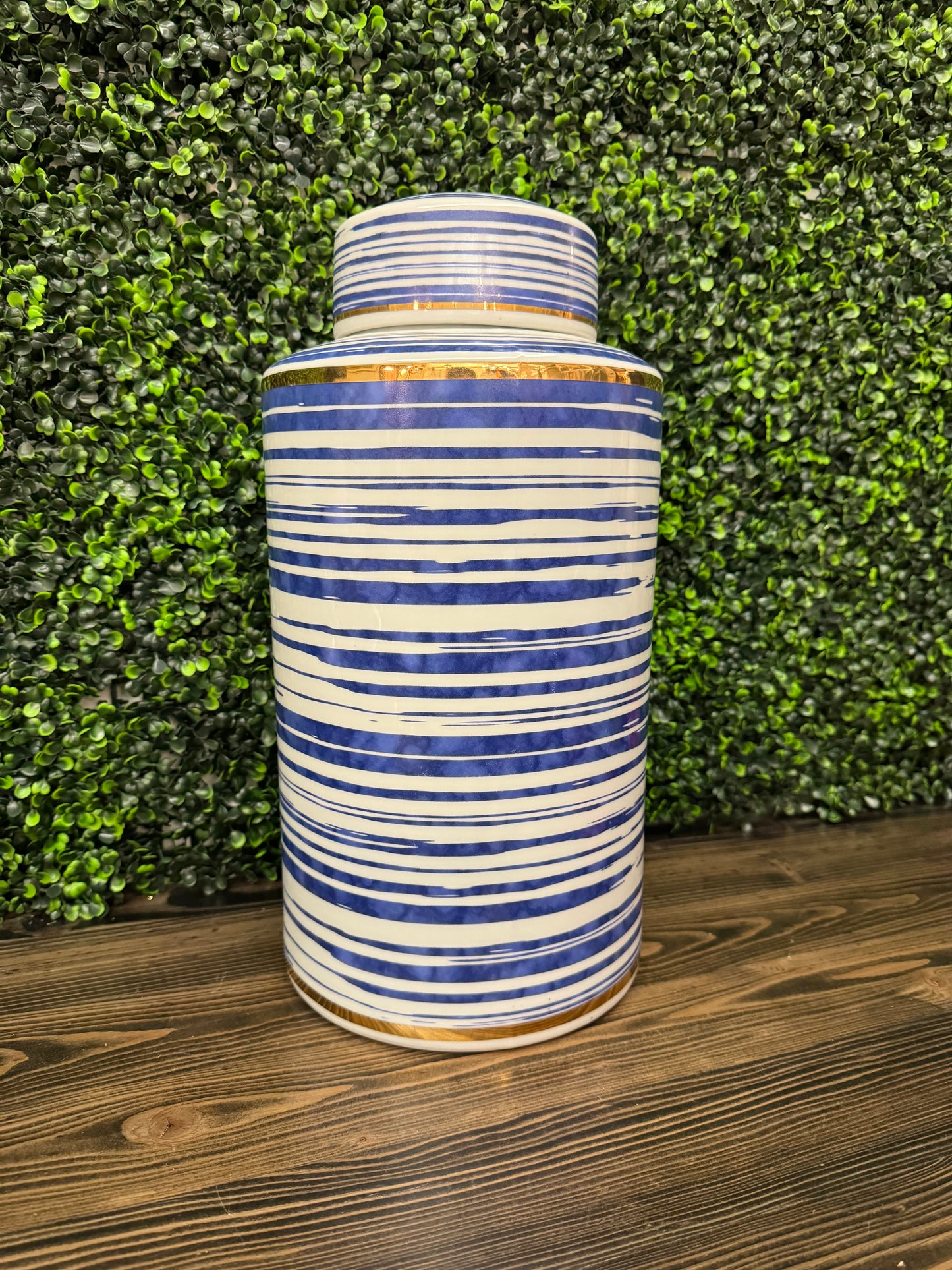 Blue Striped Jar