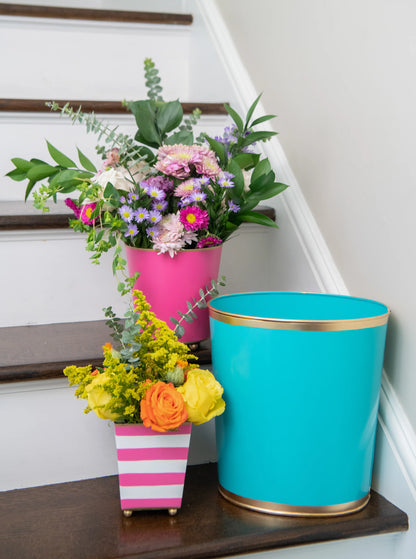 Mattie Oval Wastebasket  | Turquoise