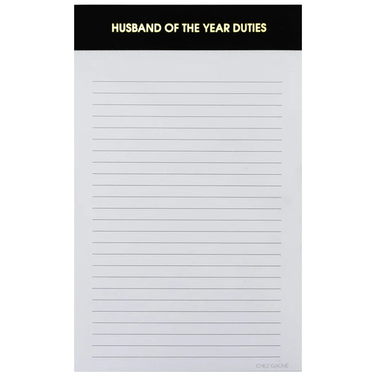 Husband of the Year Duties Notepad