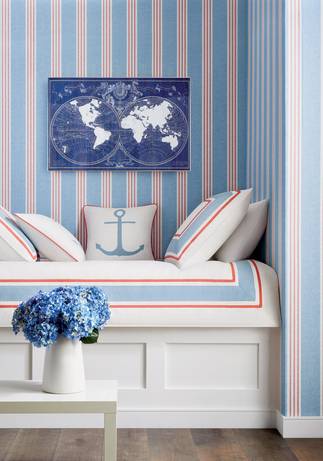 Canvas Stripe Thibaut Wallpaper - Double Roll