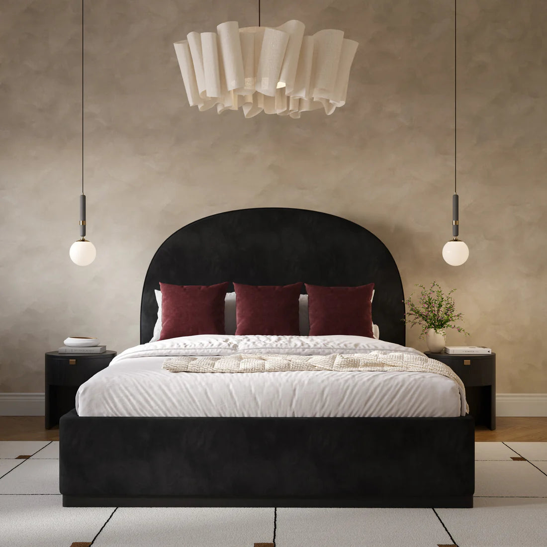 Marlow Velvet Bed | Black