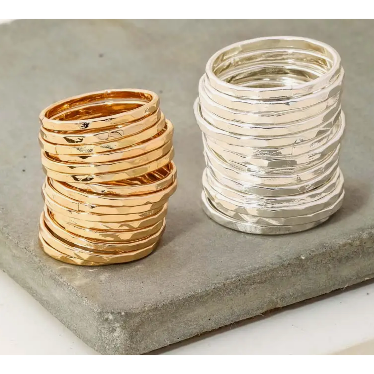Multi Metallic Stacked Rings (2 Color Options)