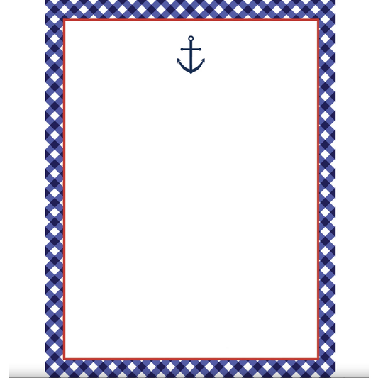 Anchor Gingham Notepad