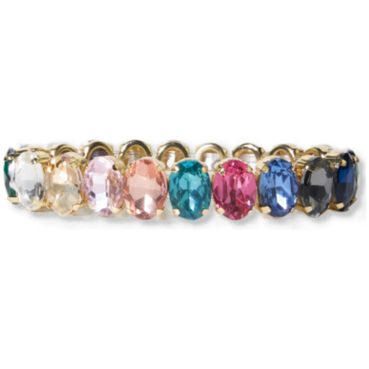 Stella Oval Rhinestone Rainbow Bracelet