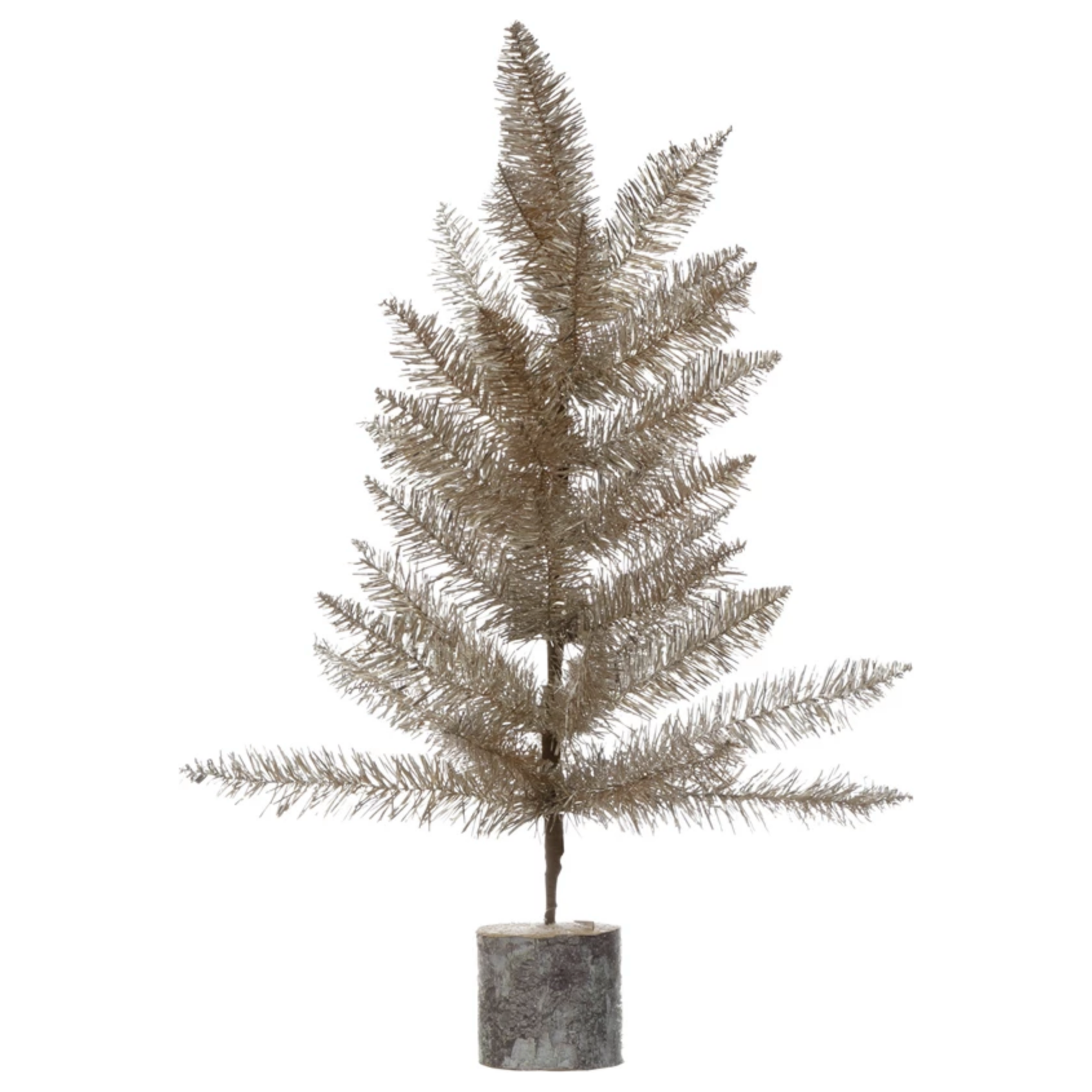 Large Tinsel Tree With Wood Base | 23"