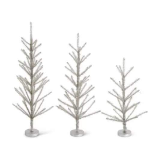 Small Pewter Tinsel Tree | 24"