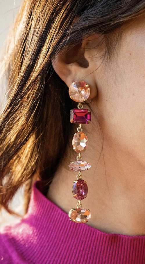 Portia Ombre Dangle Earrings Pink