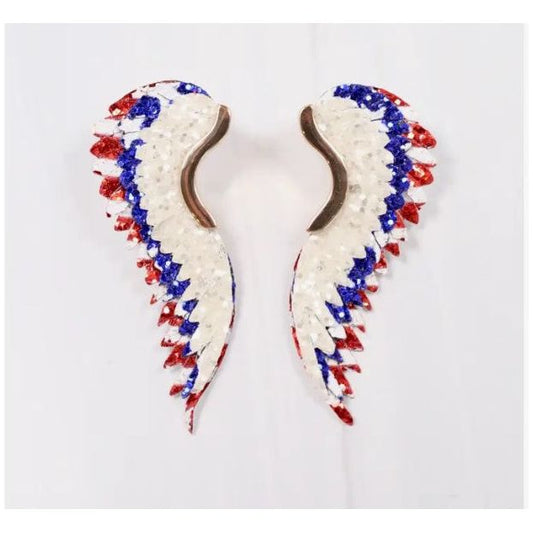 USA Glitter Fan Earrings