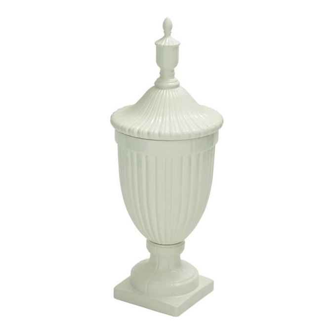 White Ceramic Decorative Jar With Lid