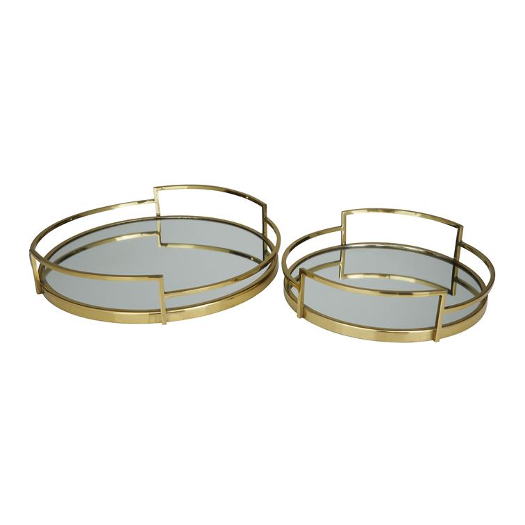 Gold Stainless Steel Mirrored Tray, Small