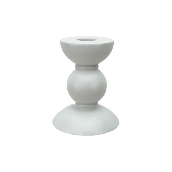 Small White Bobbin Candlestick