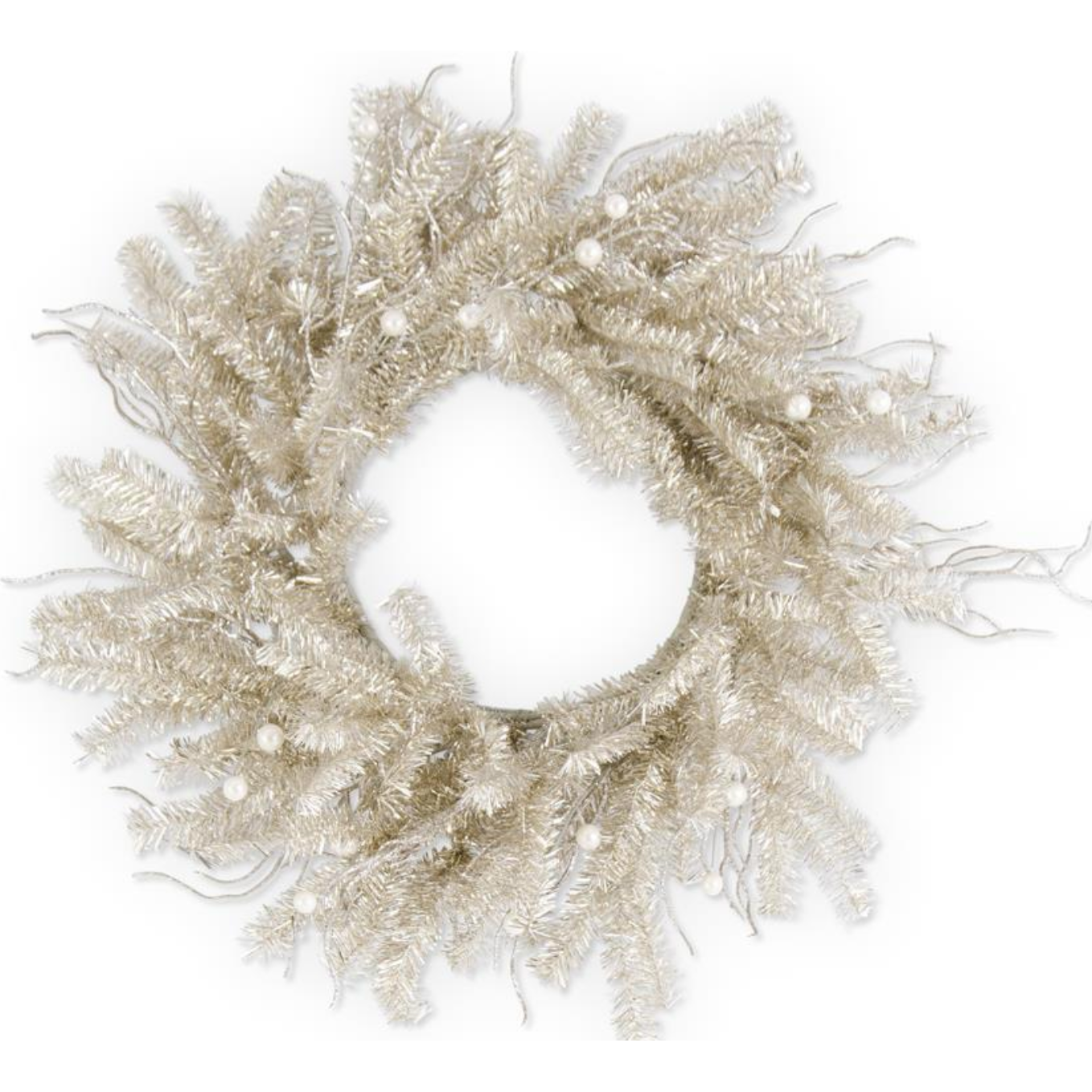 Champagne Tinsel Wreath | 24"