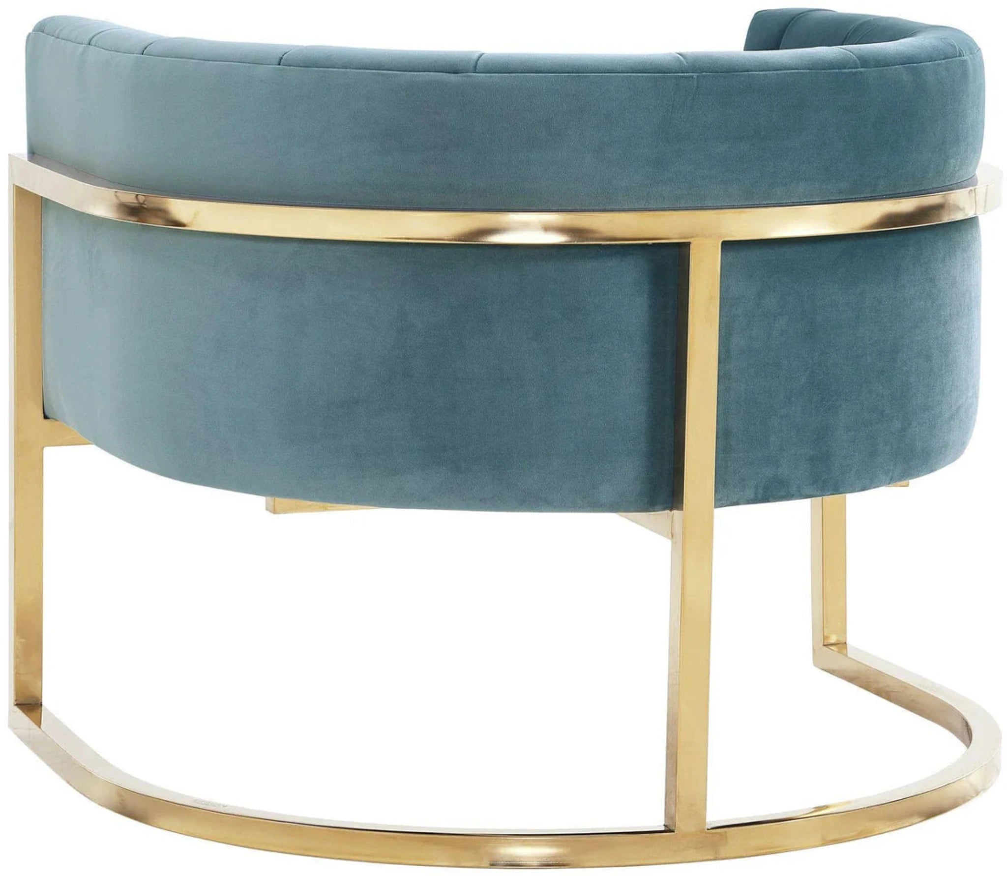 Magnolia Velvet Accent Chair With Gold Base | Sea Blue