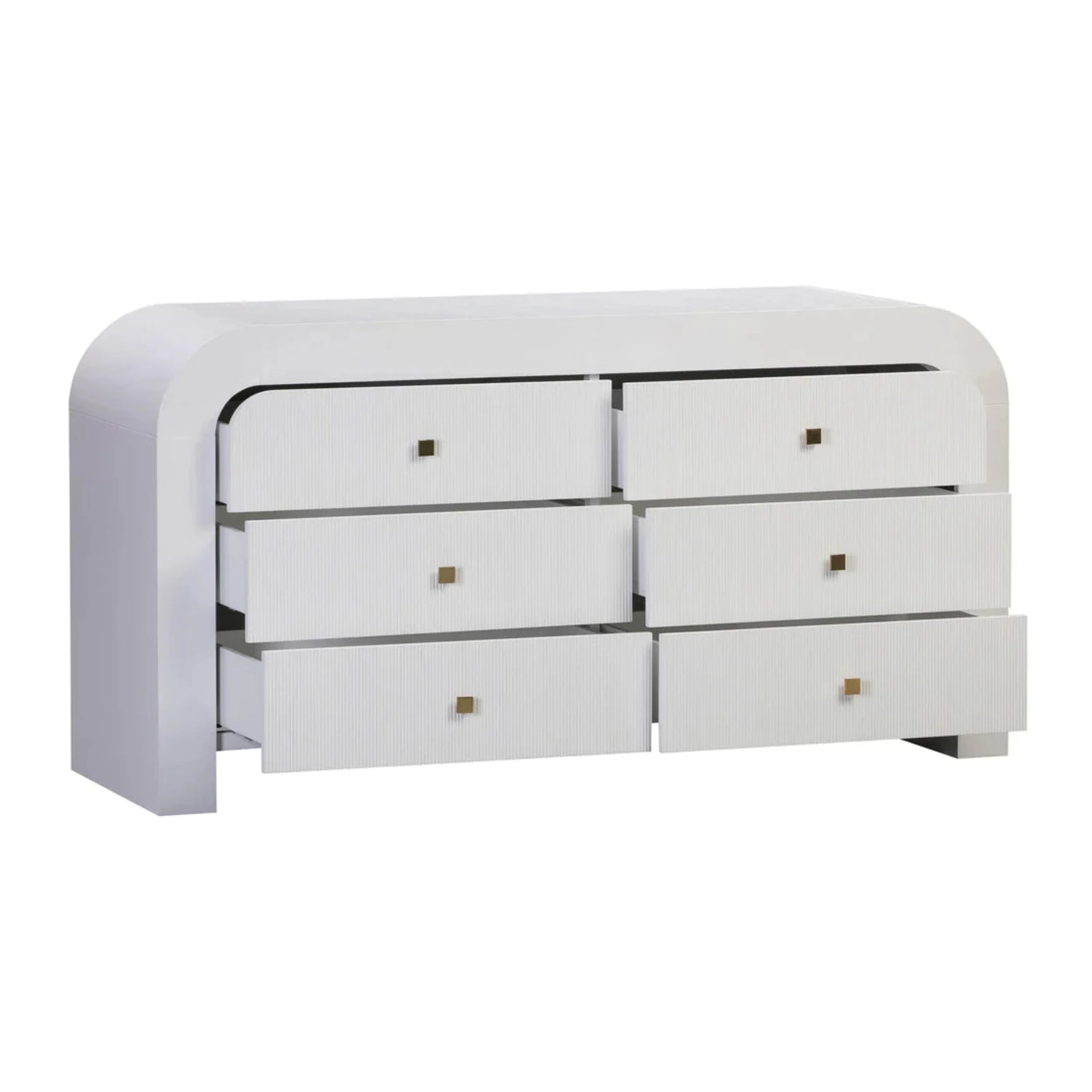 Hump 6 Drawer Dresser | White