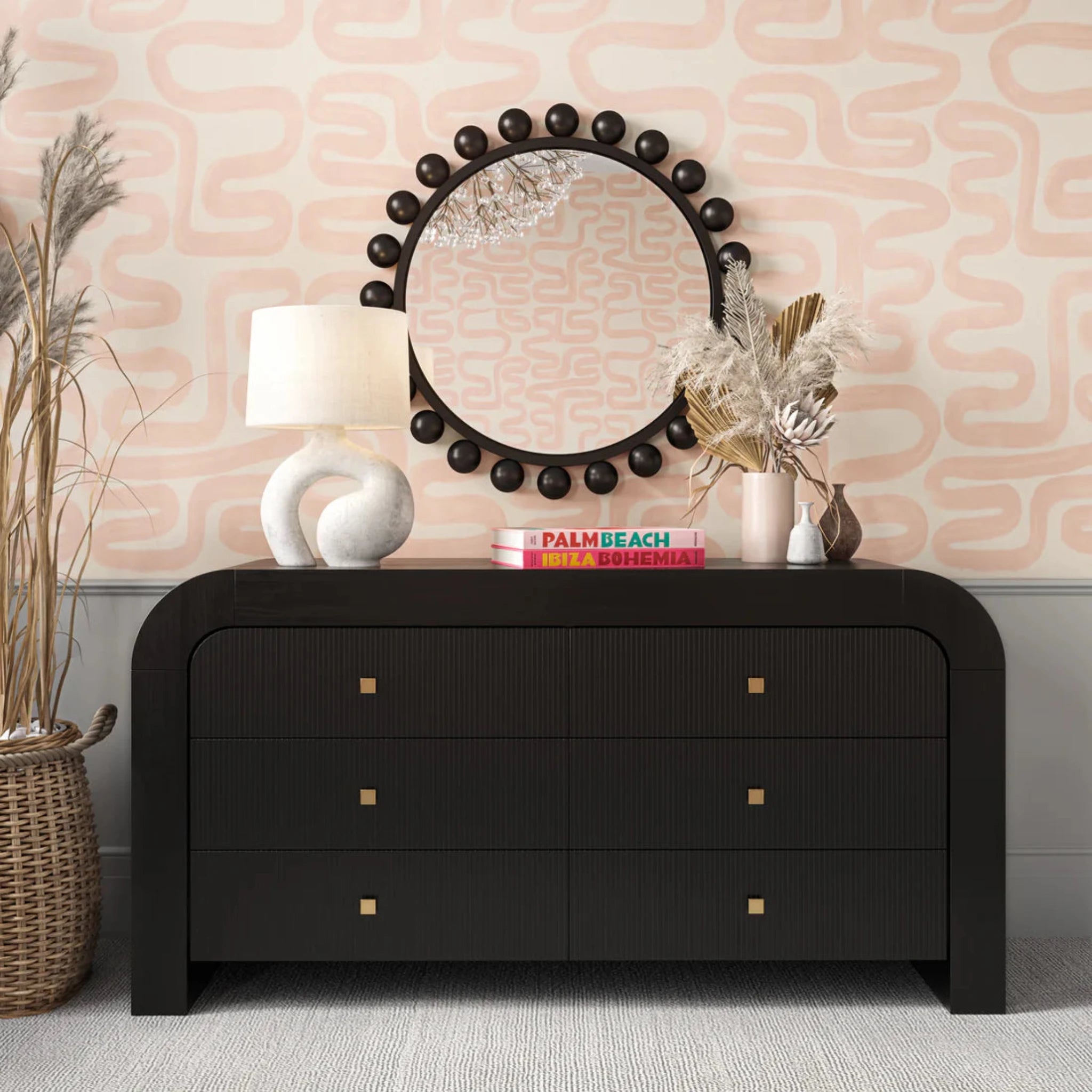 Hump 6 Drawer Dresser | Black