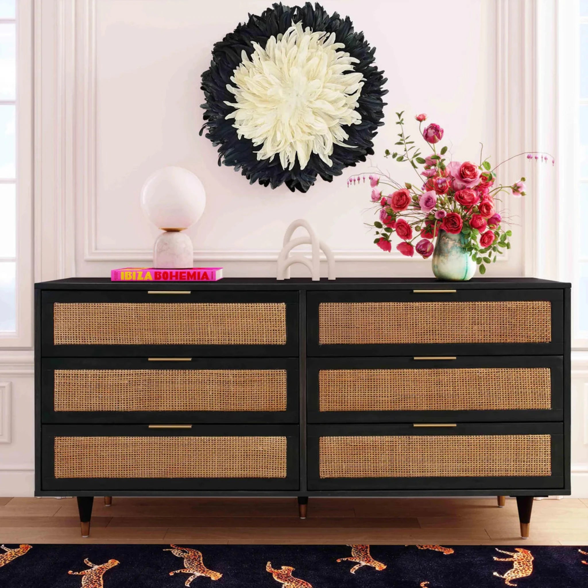 Sierra Cane 6 Drawer Dresser