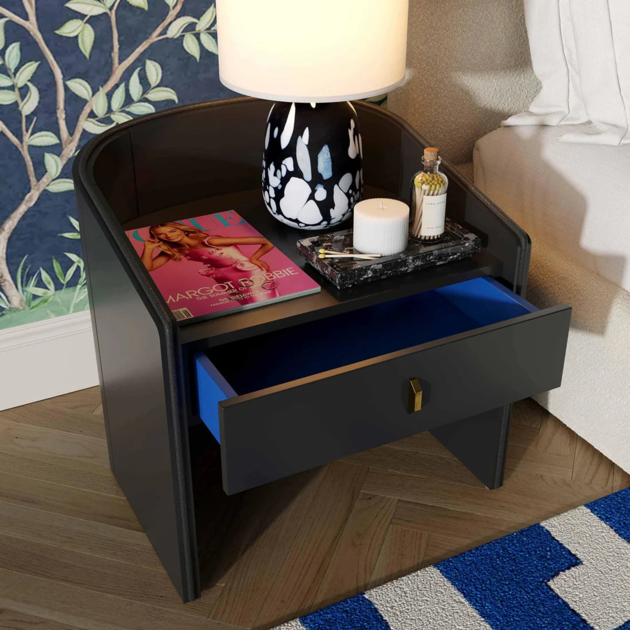 Collins Lacquer Nightstand | Black