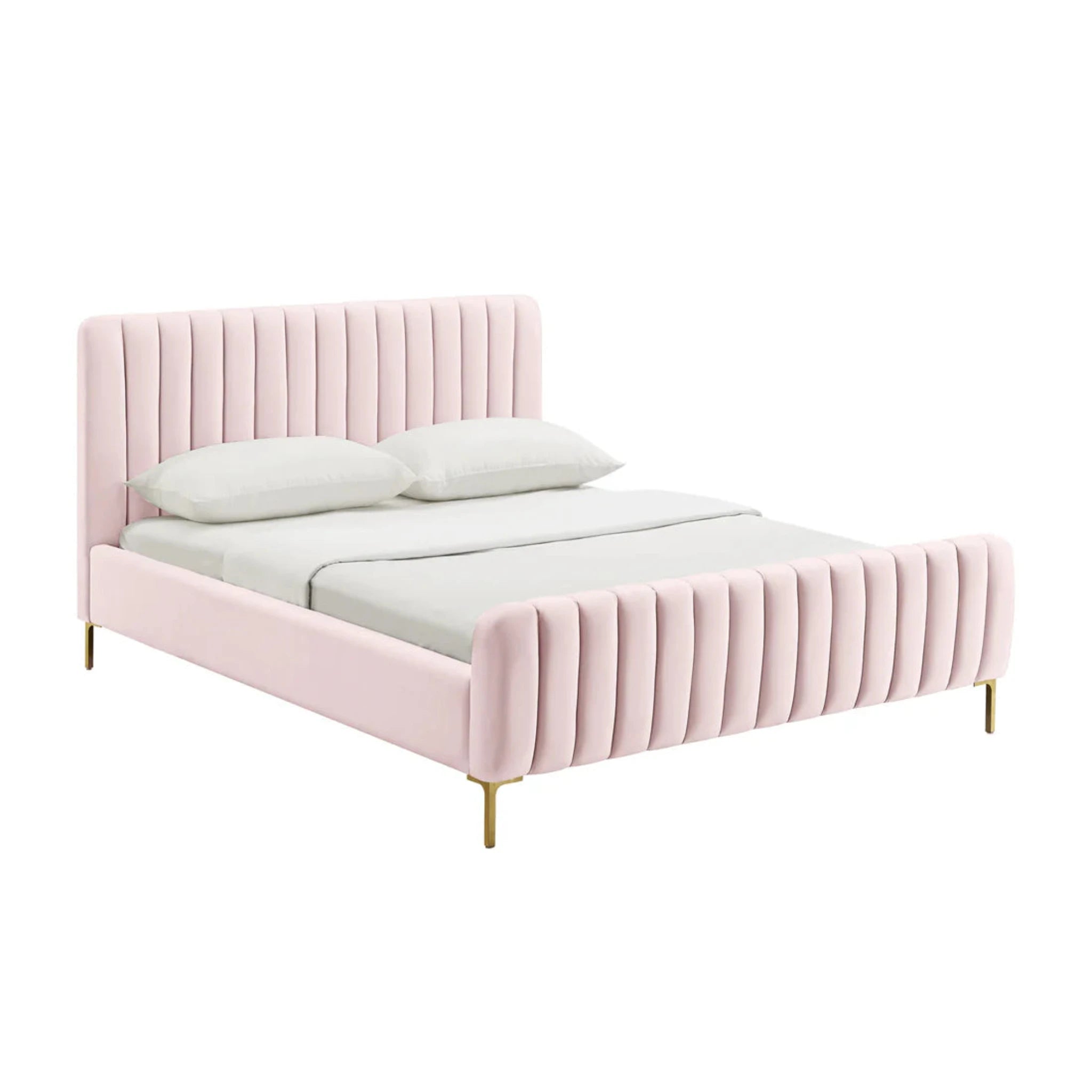 Angela Velvet Bed | Blush