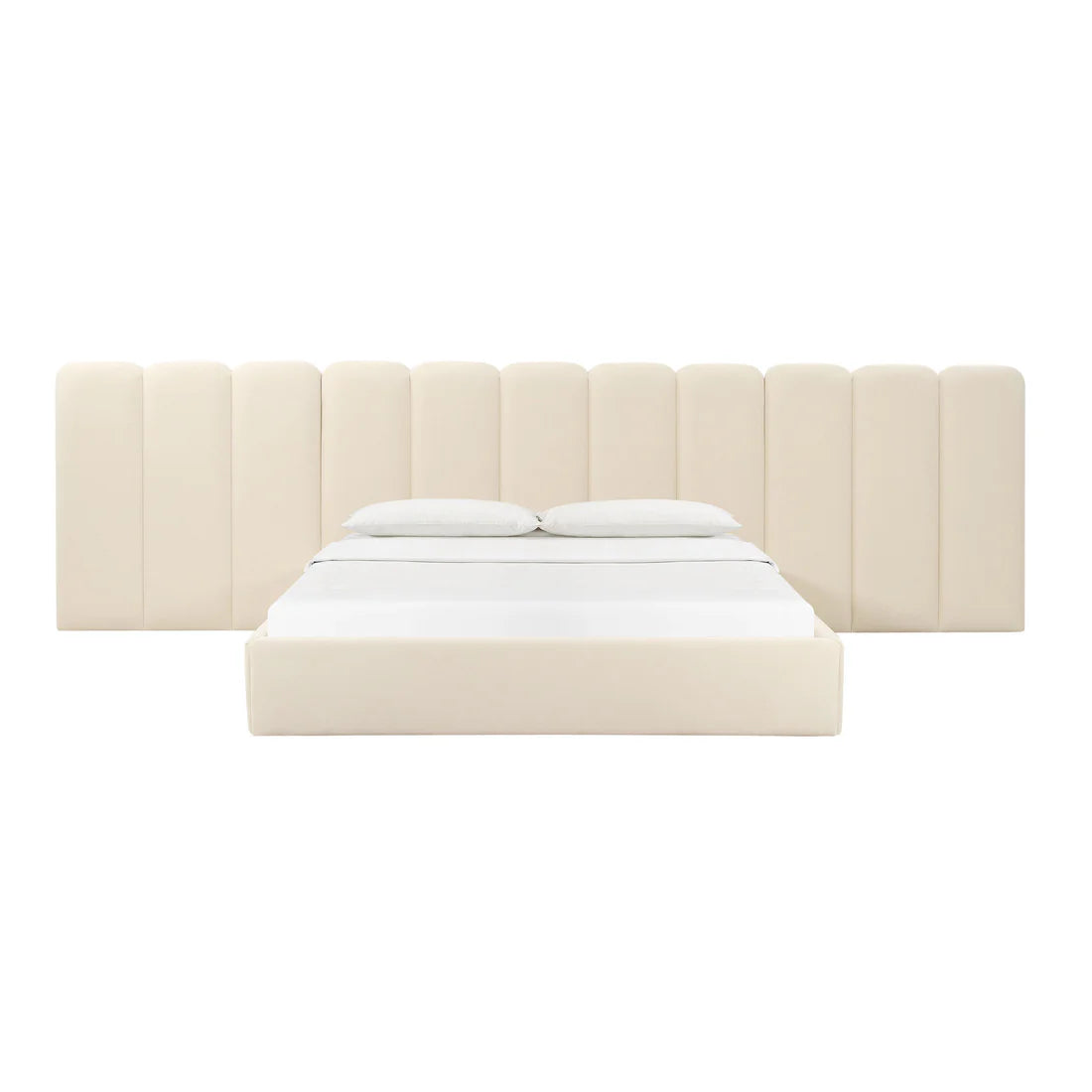 Palani Velvet Bed With Wings | Cream