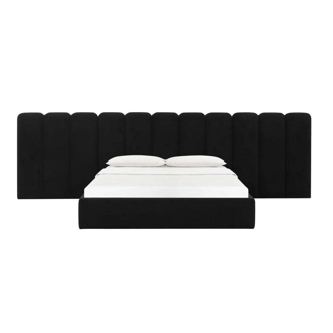 Palani Velvet Bed With Wings | Black