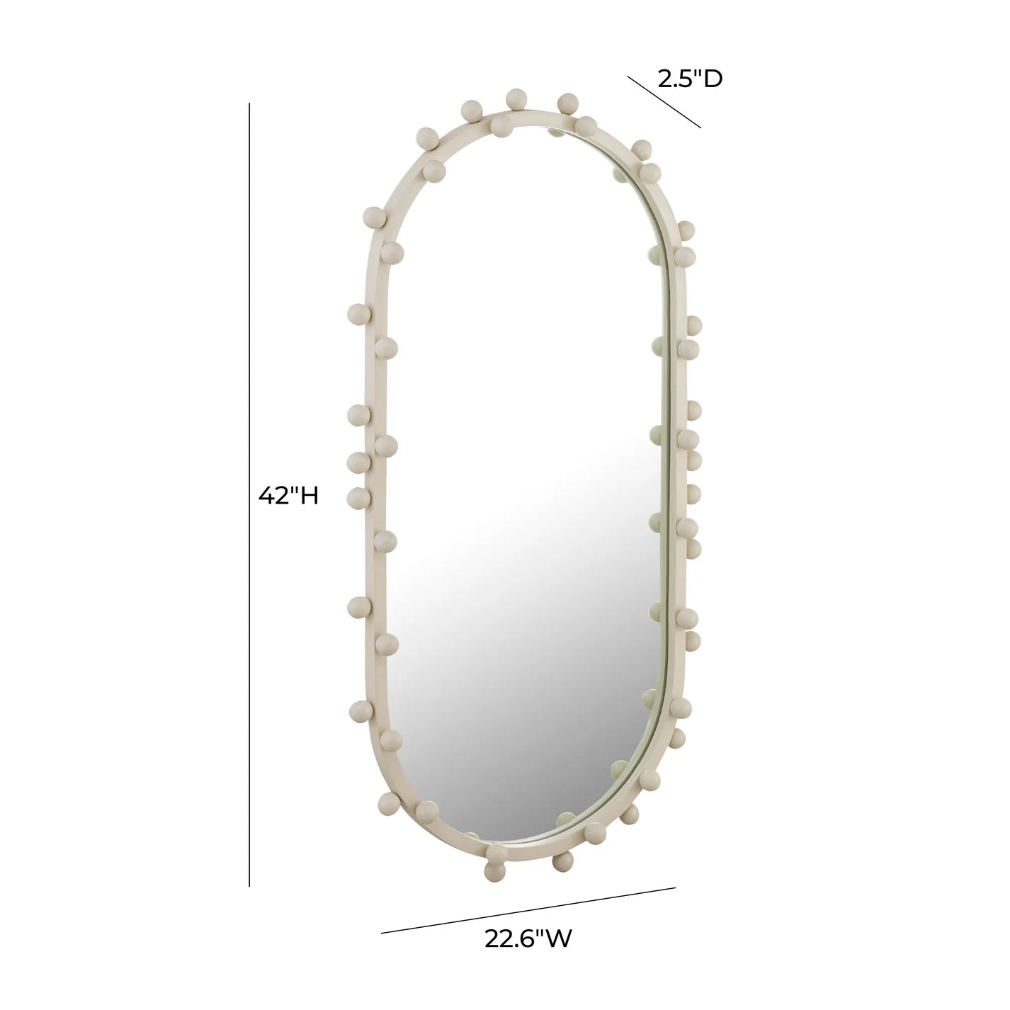 Bubbles Oval Wall Mirror | Ivory