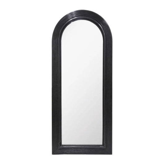 Tanya Rattan Floor Mirror | Black