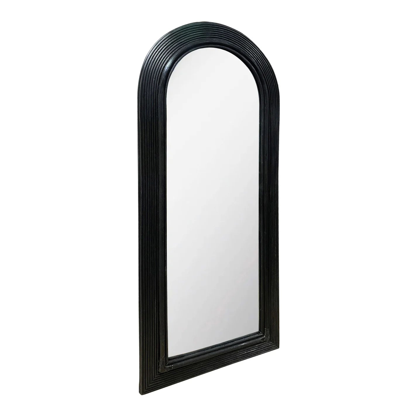 Tanya Rattan Floor Mirror | Black