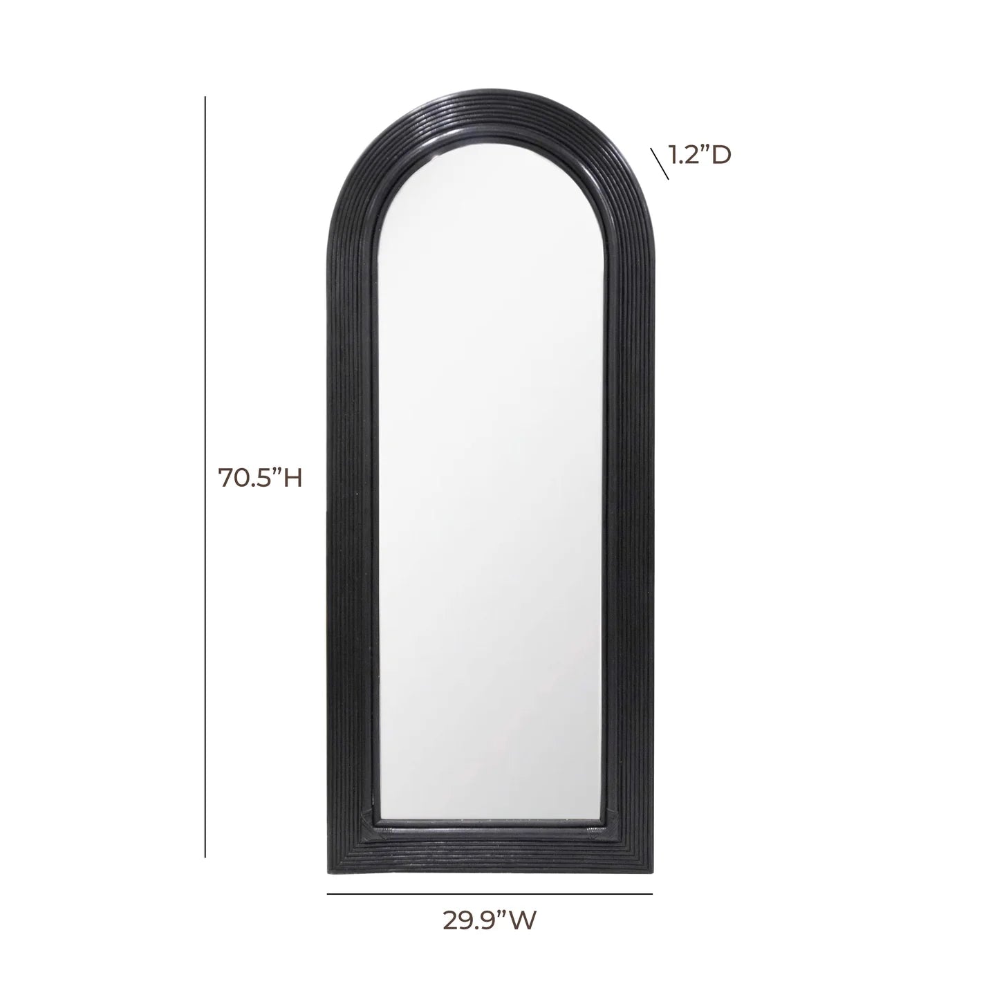 Tanya Rattan Floor Mirror | Black