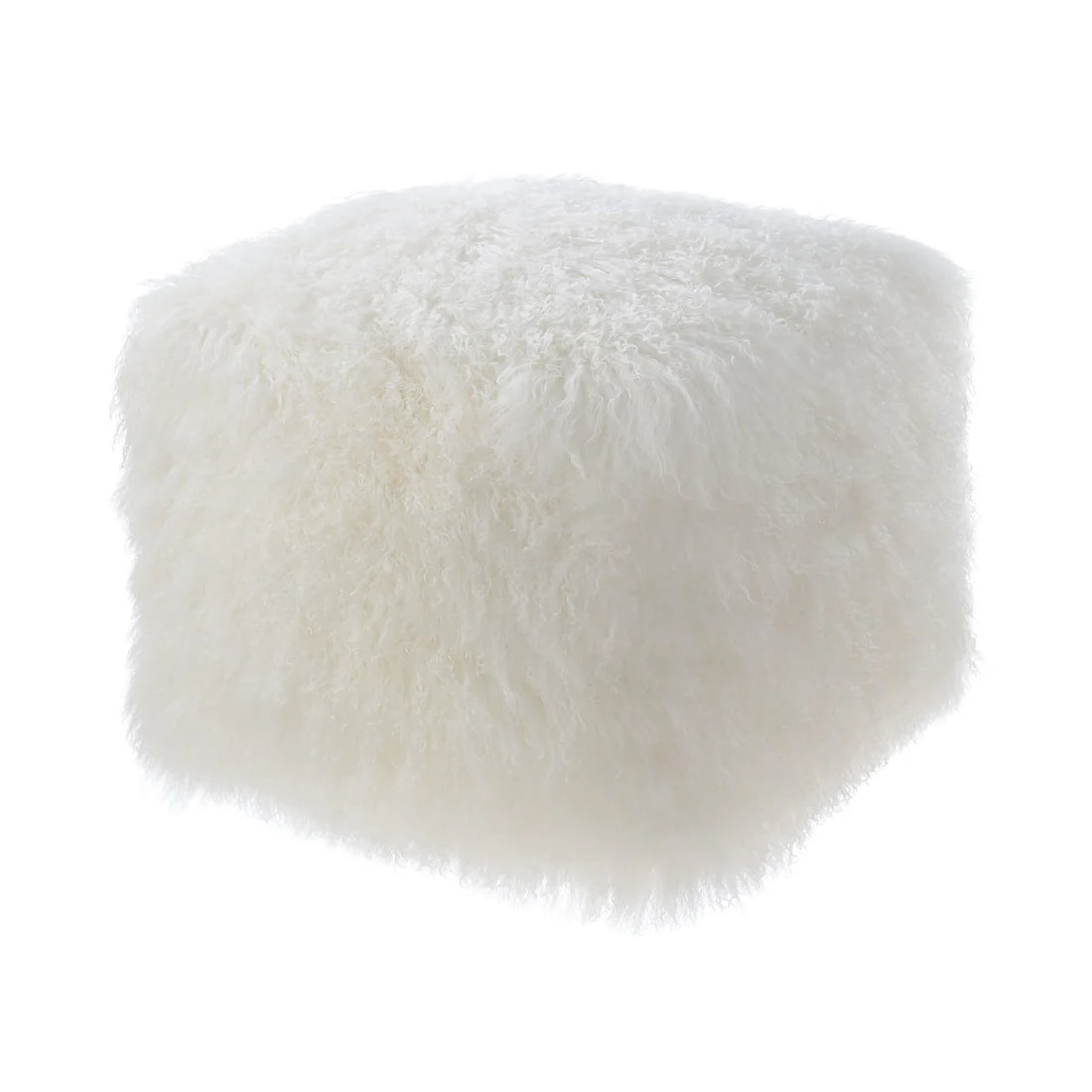 Tibetan Sheep Pouf | White