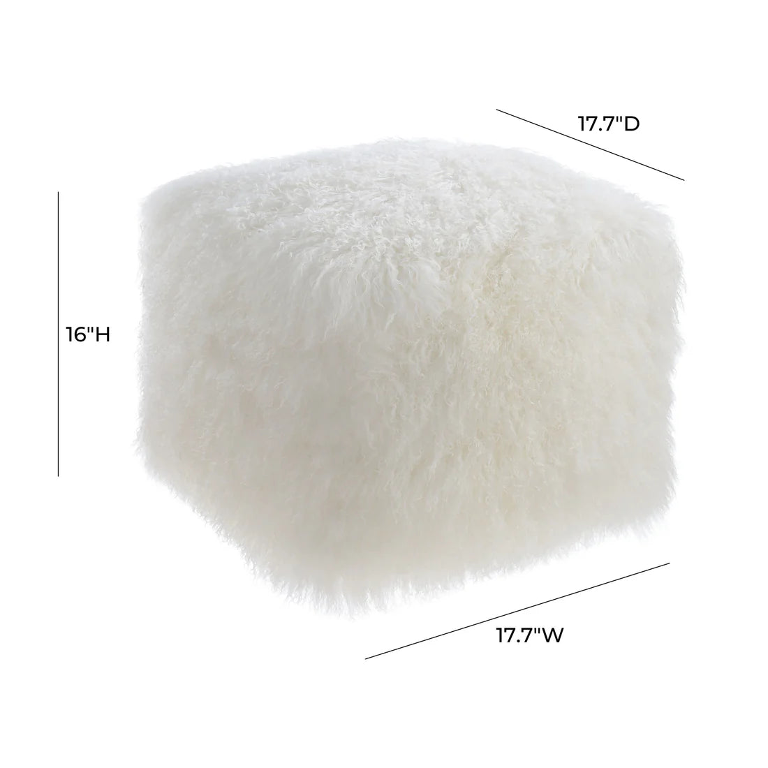 Tibetan Sheep Pouf | White