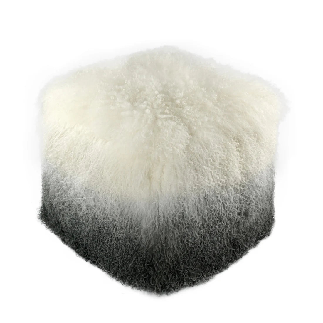 Tibetan Sheep Pouf | White & Grey