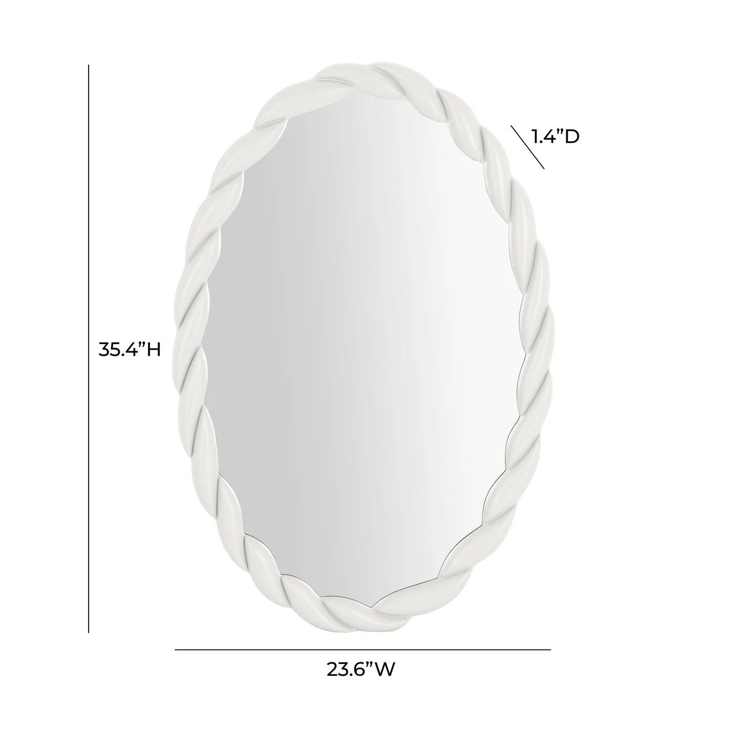 Agnes Oval Mirror | Cream