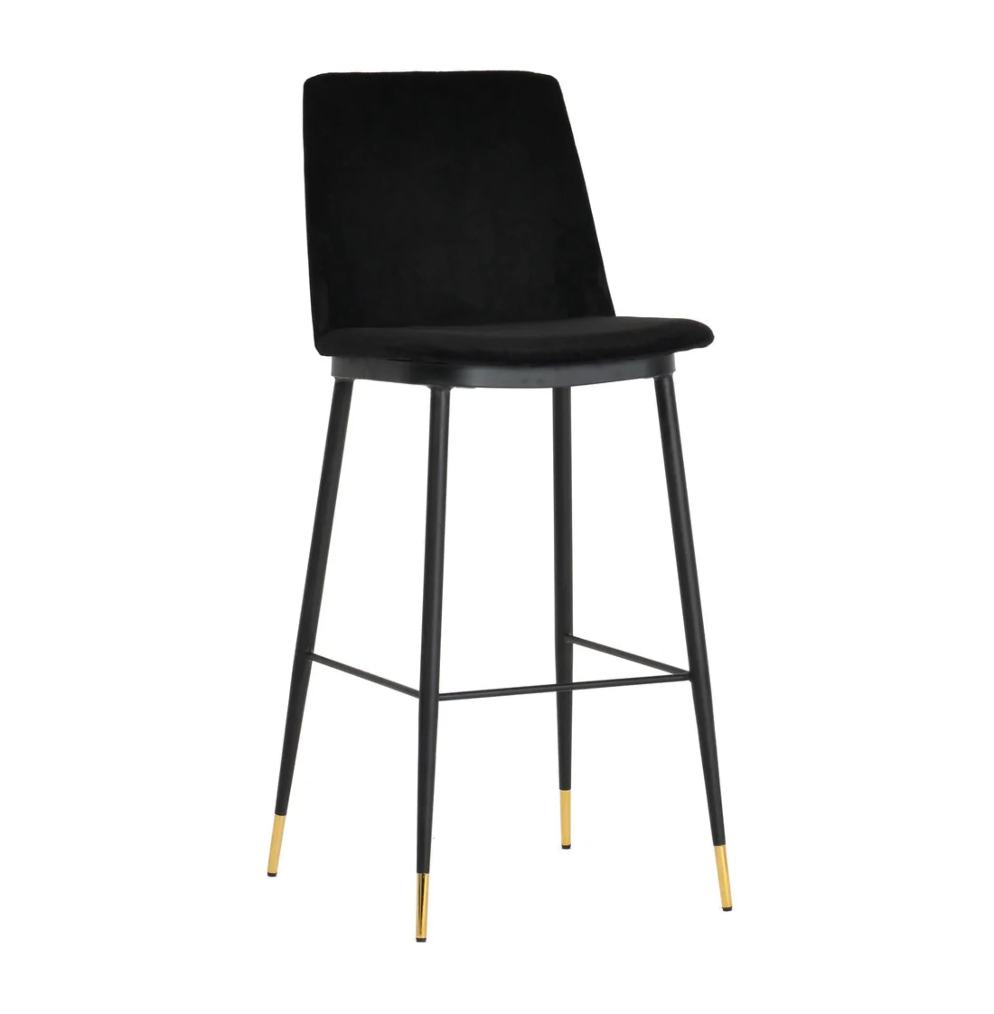 Evora Velvet Counter Stool (Set of 2) | Black