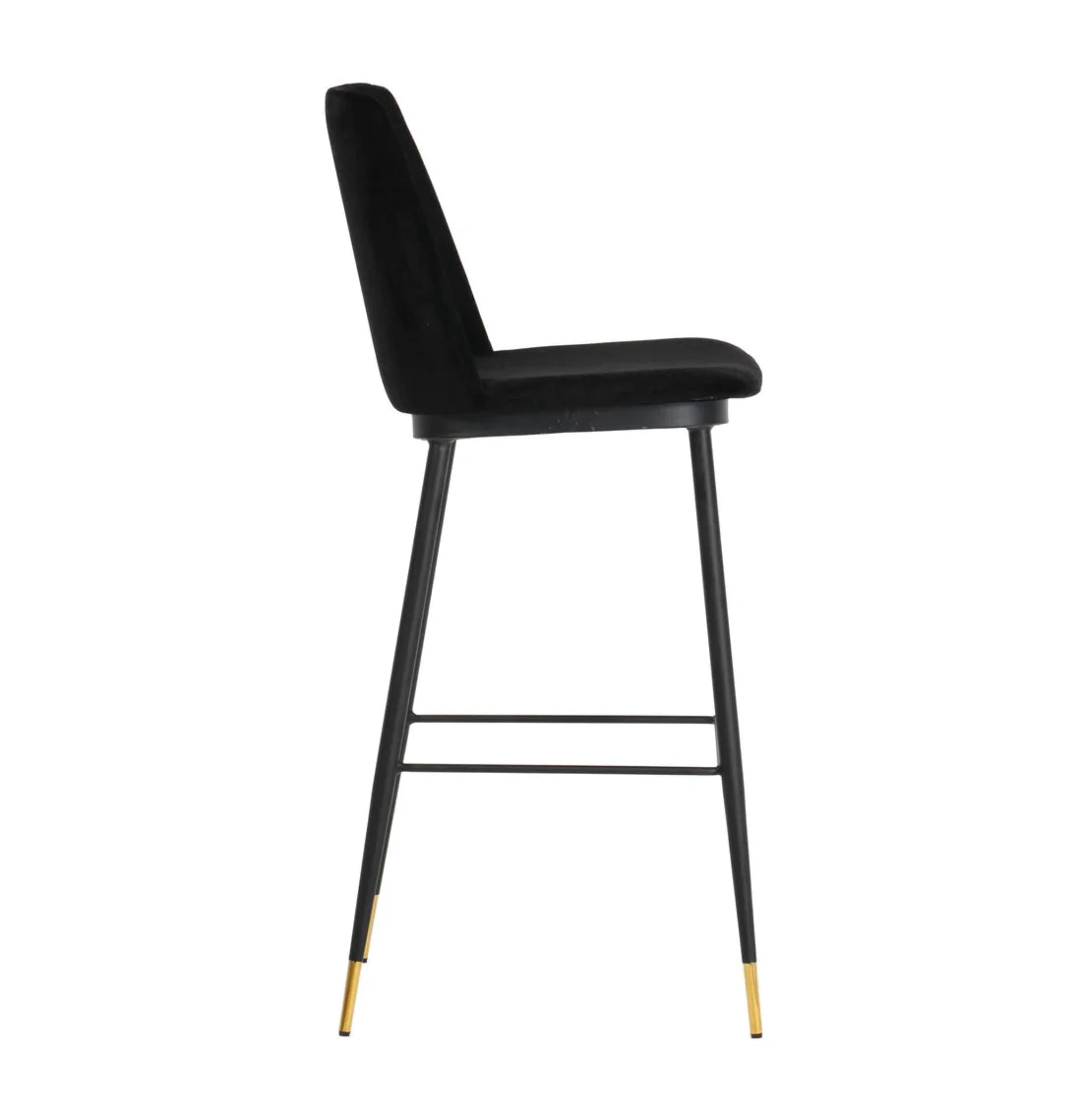 Evora Velvet Counter Stool (Set of 2) | Black